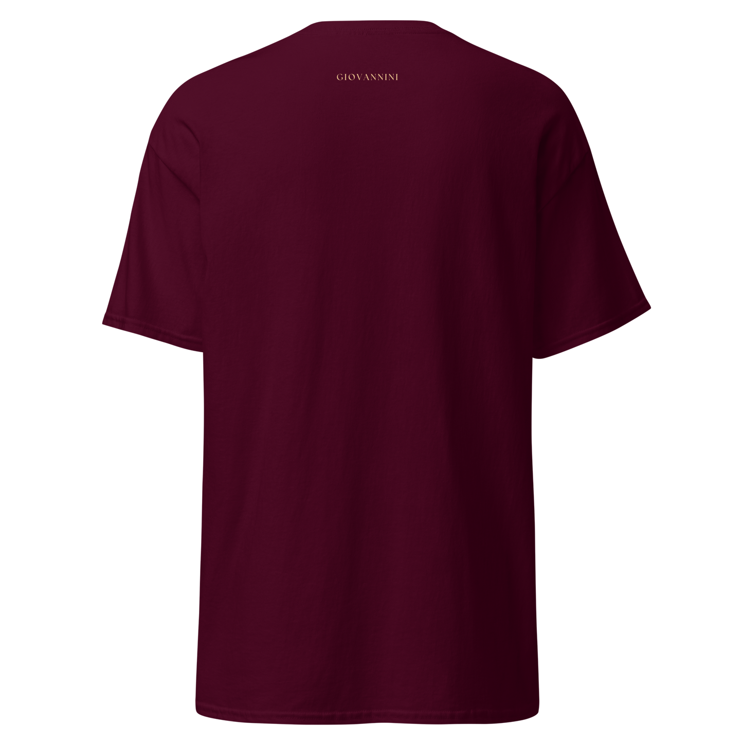 Classic unisex tee with JESUS in an elegant cut serif font and a scripture verse