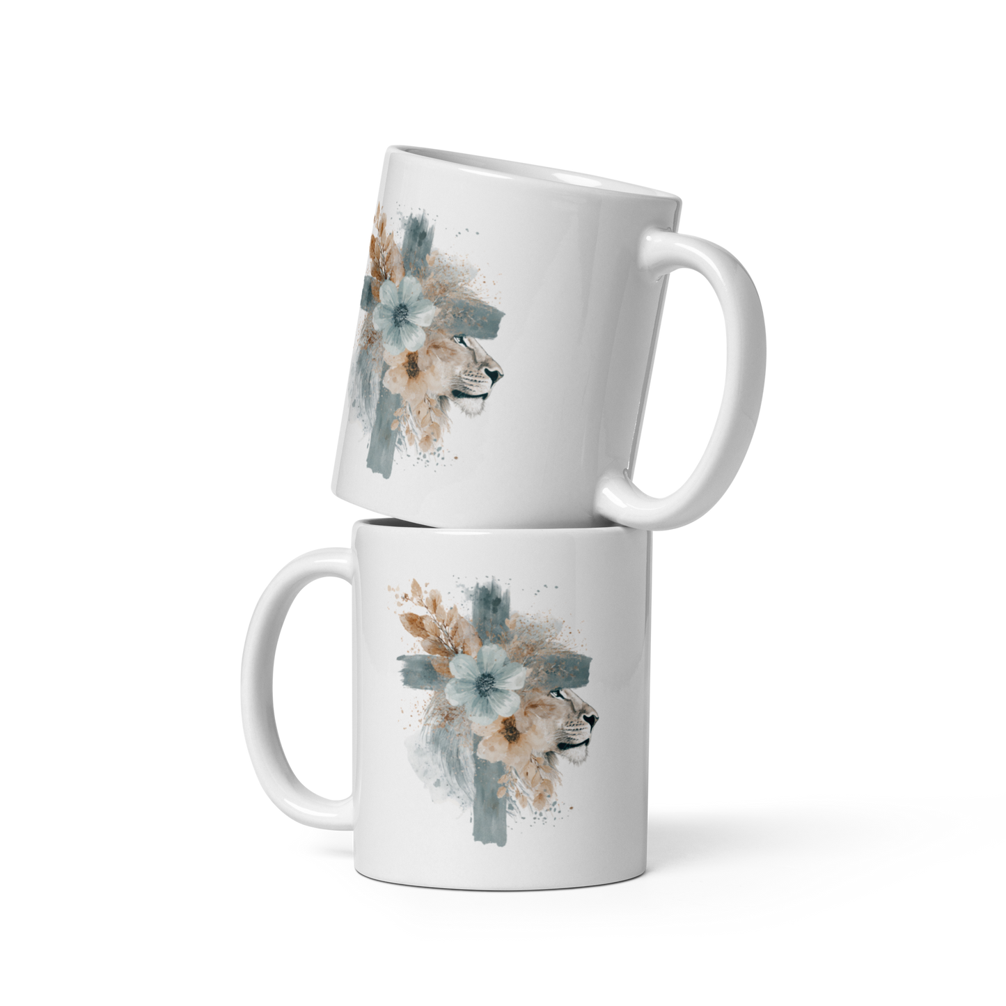 White glossy mug