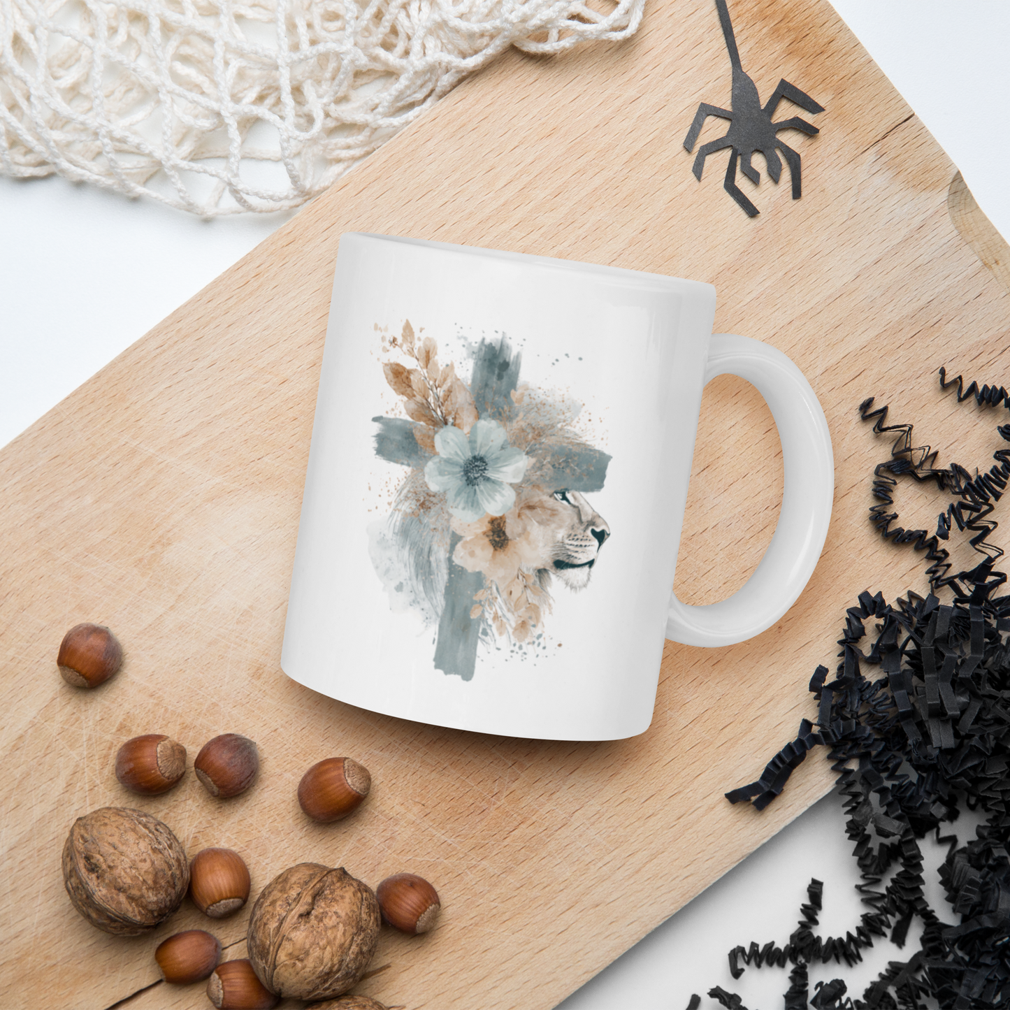 White glossy mug