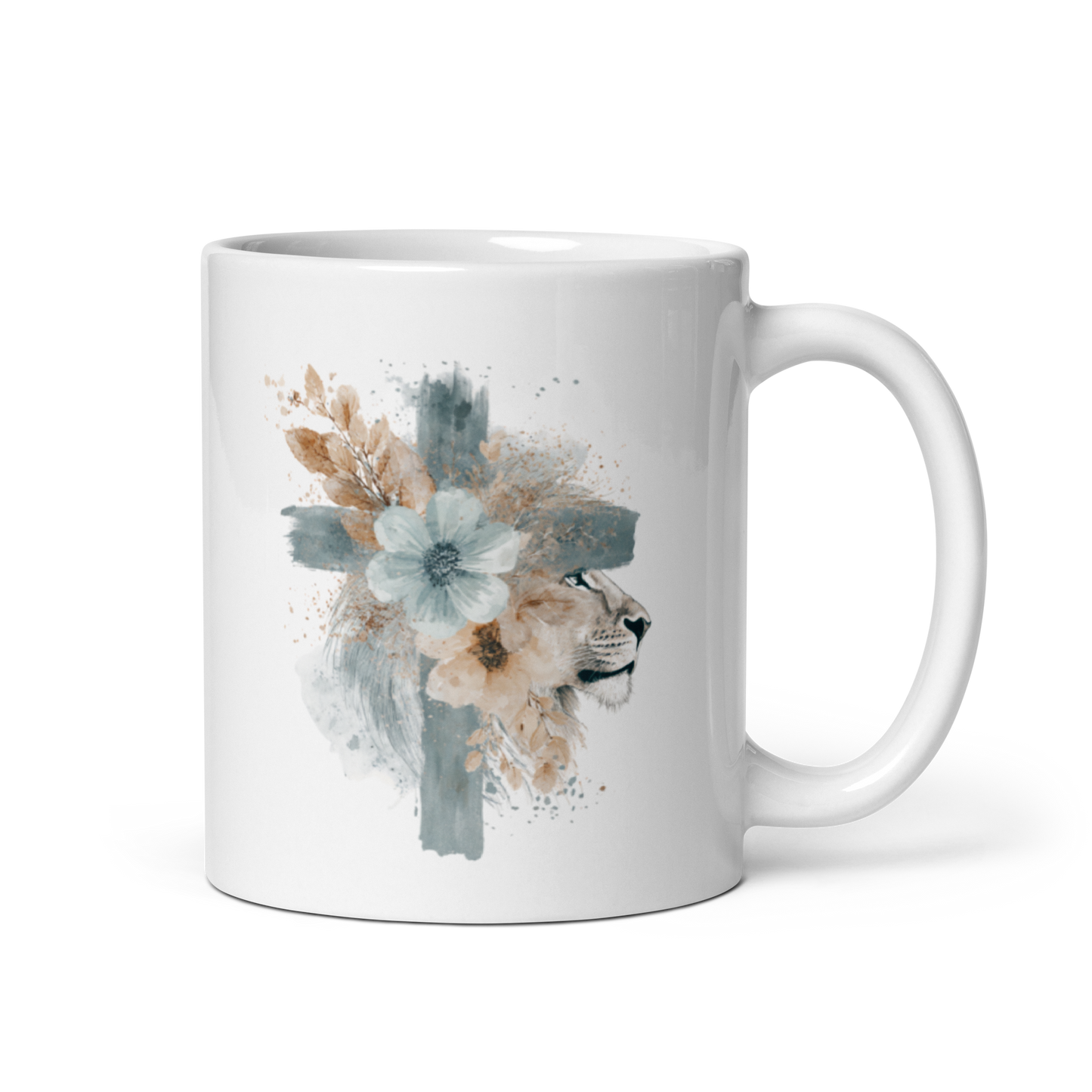 White glossy mug