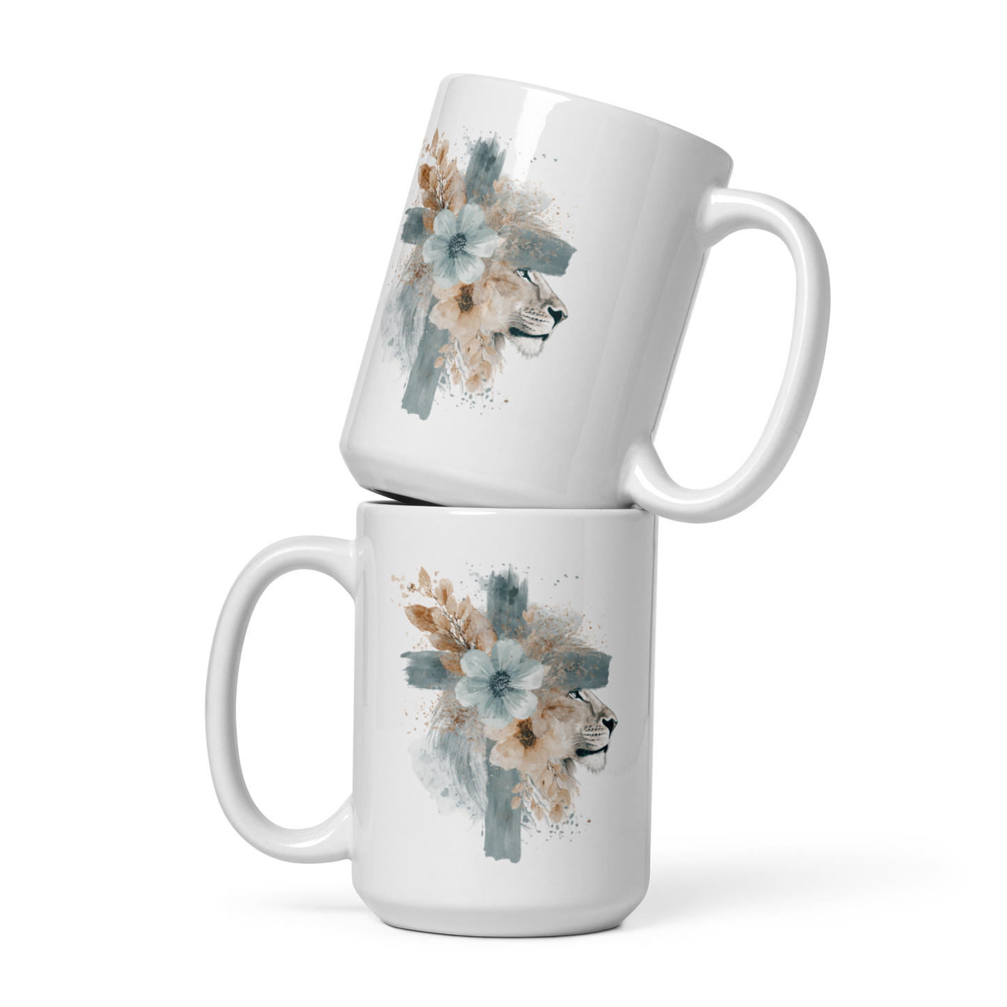 White glossy mug