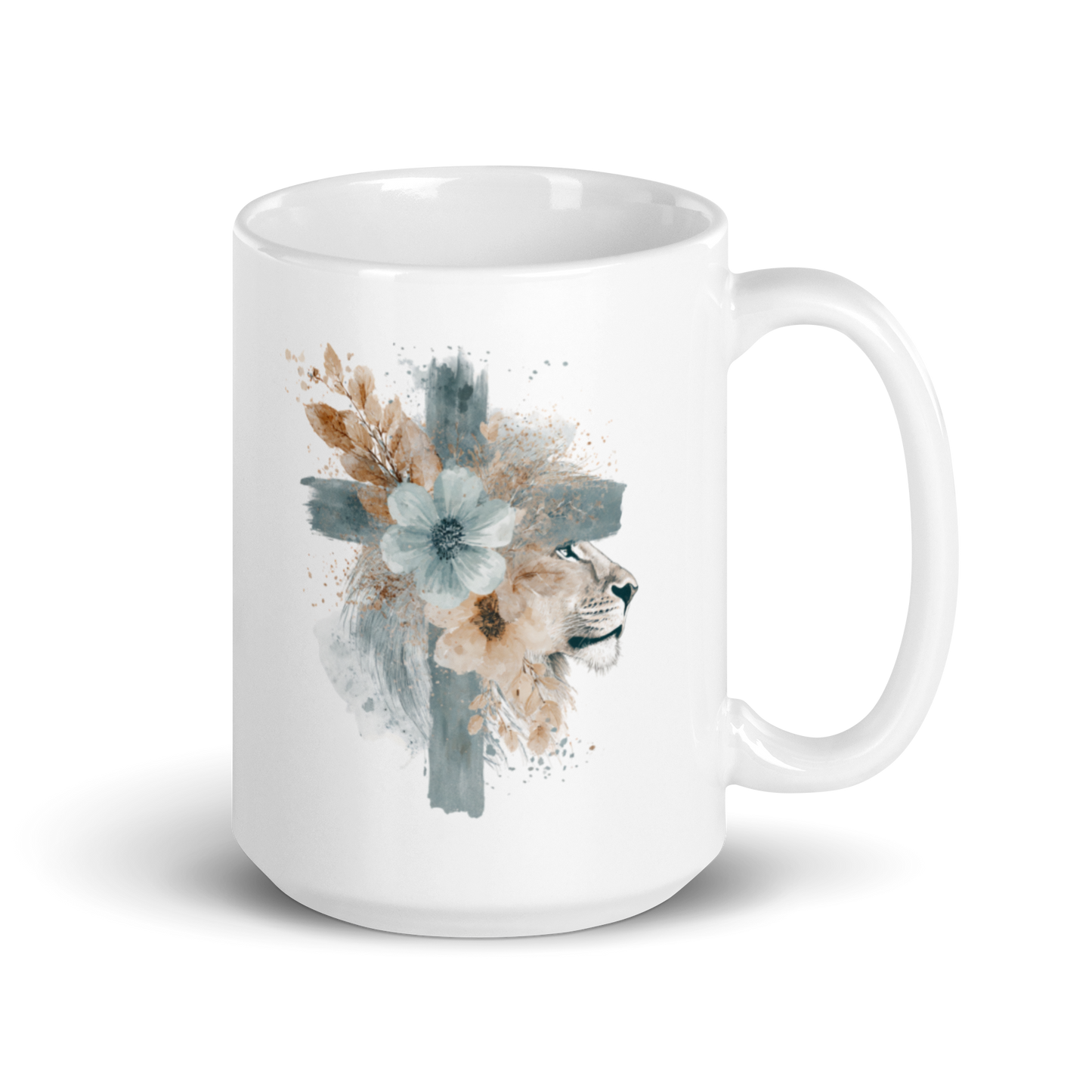 White glossy mug