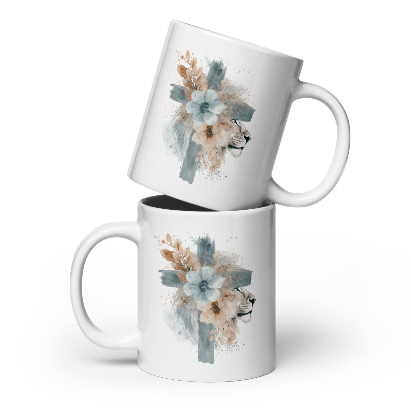 White glossy mug