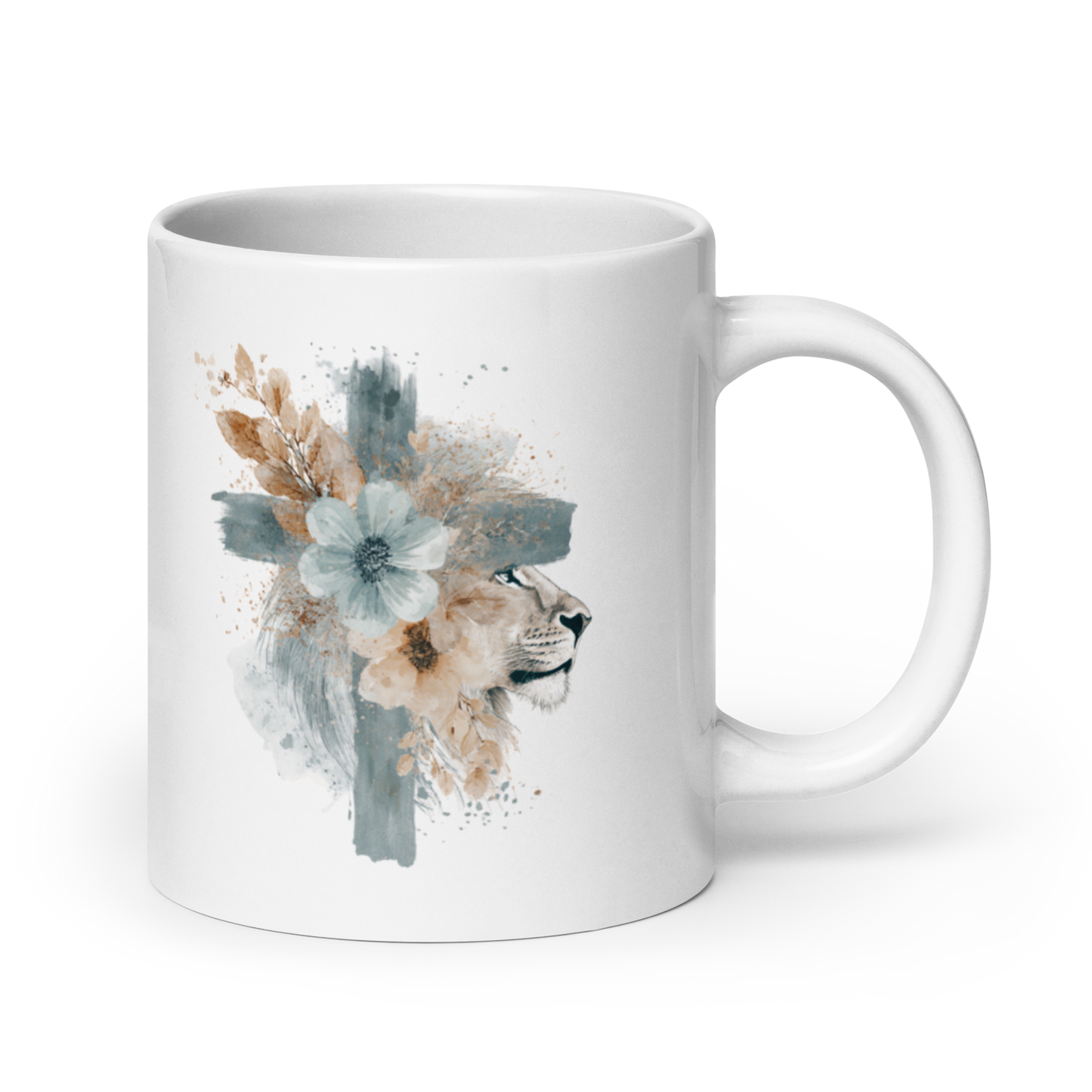 White glossy mug