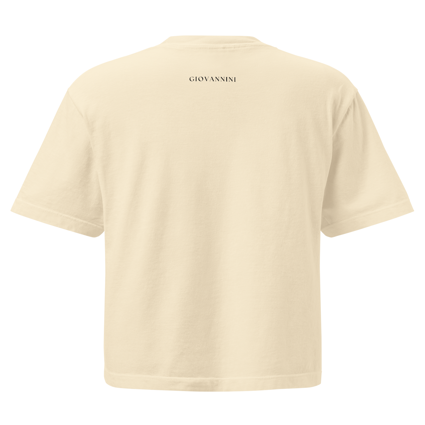 Women’s Heavyweight Boxy Tee with Brushed Cross and Vintage Flowers