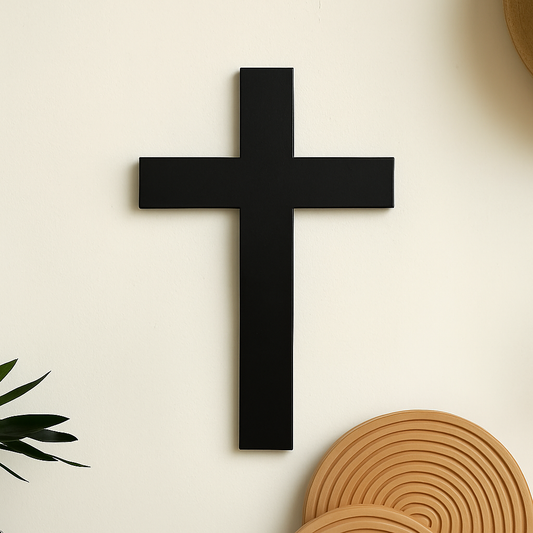 Latin cross in a minimalist and clean design, made of precision laser-cut metal
